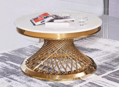 Couchtisch Design Wohnzimmer Luxus Edelstahl Runde Beistelltische Möbel